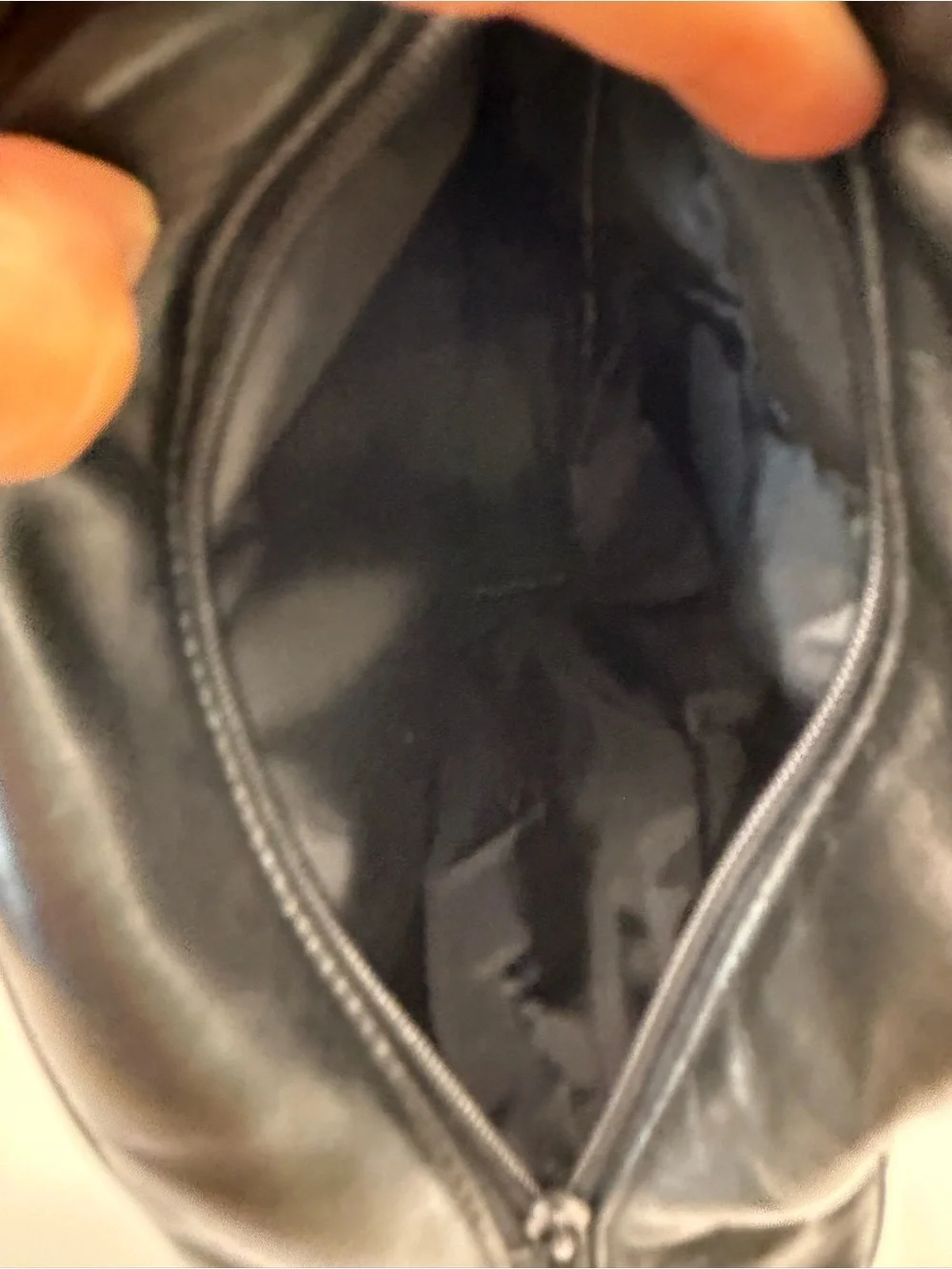 Black Leather Cross Accent Sling Bag / Backpack